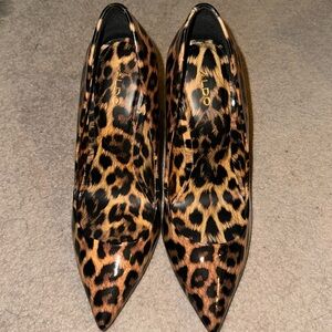 Brand New Aldo Patent Leather Leopard Print Pump